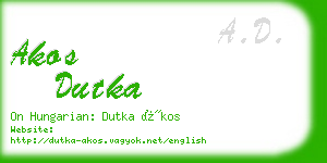 akos dutka business card